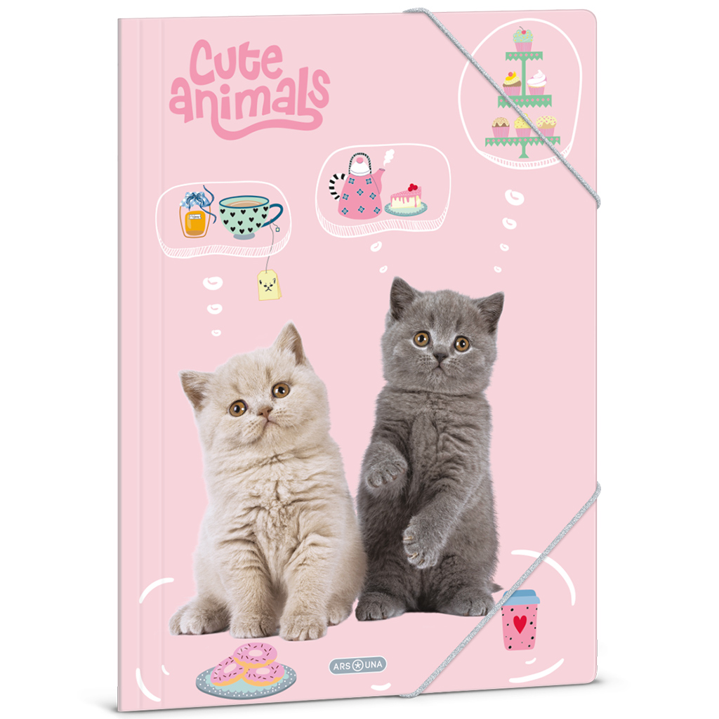 Ars Una: Cute animals tea party котешки гумен досье A/4 размер изображение 1