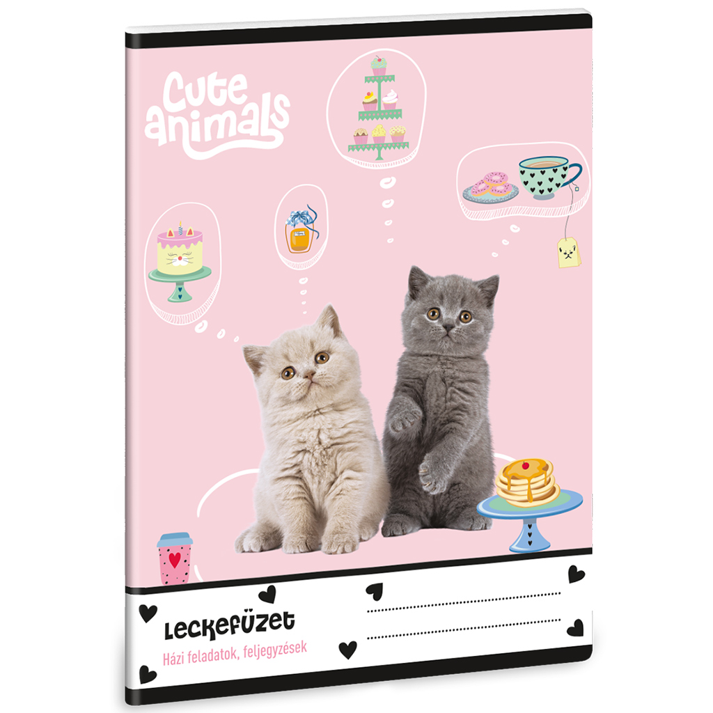 Ars Una: Cute animals-tea party котешки тетрадка 38 листа A/5 изображение 1