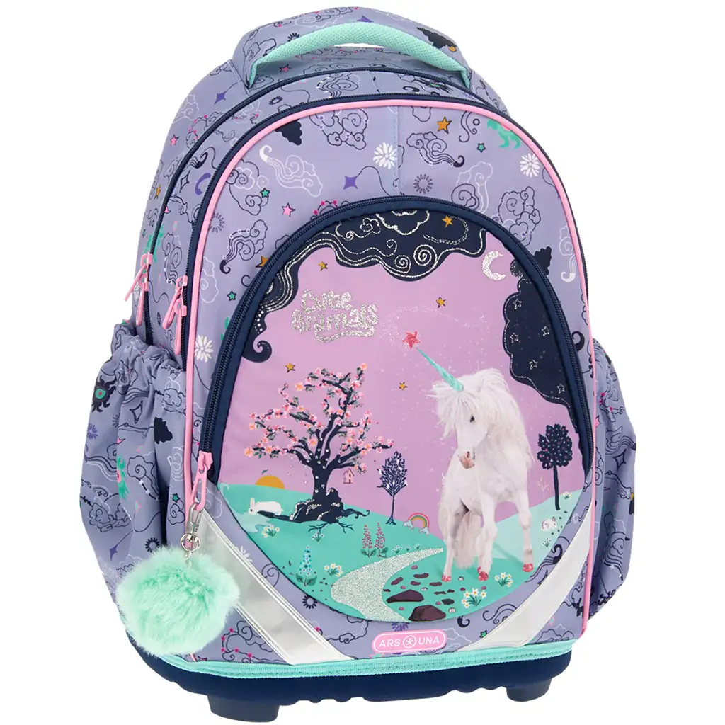 Ars Una: Cute Animals Unicorn анатомична ученическа раница, раница 33x43x22cm изображение 1