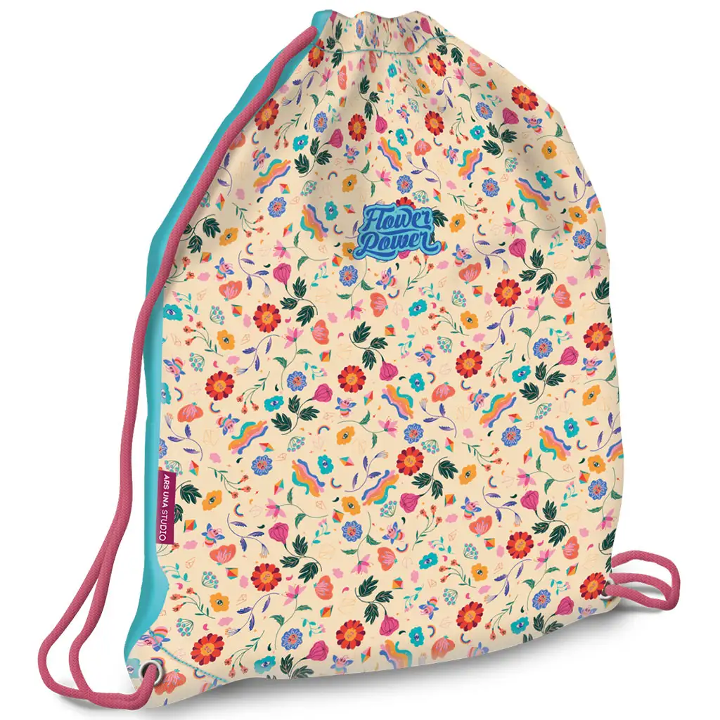 Ars Una: Flower Power цветен спортен сак, спортен сак 32x42cm изображение 1