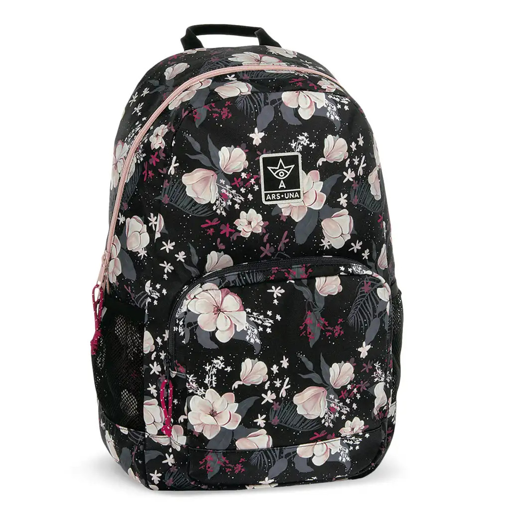 Ars Una: Flowery Black цветен AU-2 ученическа раница, раница 32x46x22cm изображение 1
