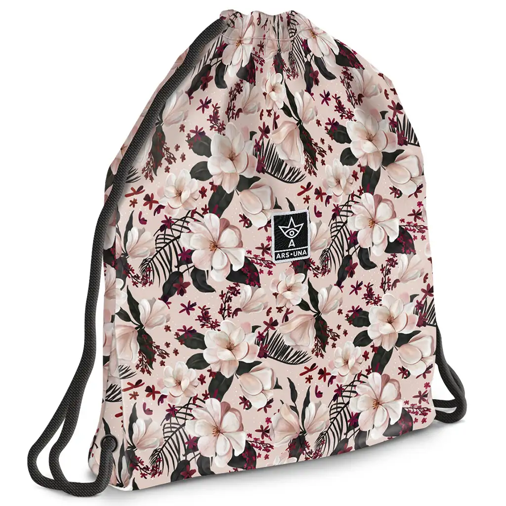 Ars Una: Flowery Pink цветен тинейджърски спортен сак, спортна чанта 37,5x46см изображение 1