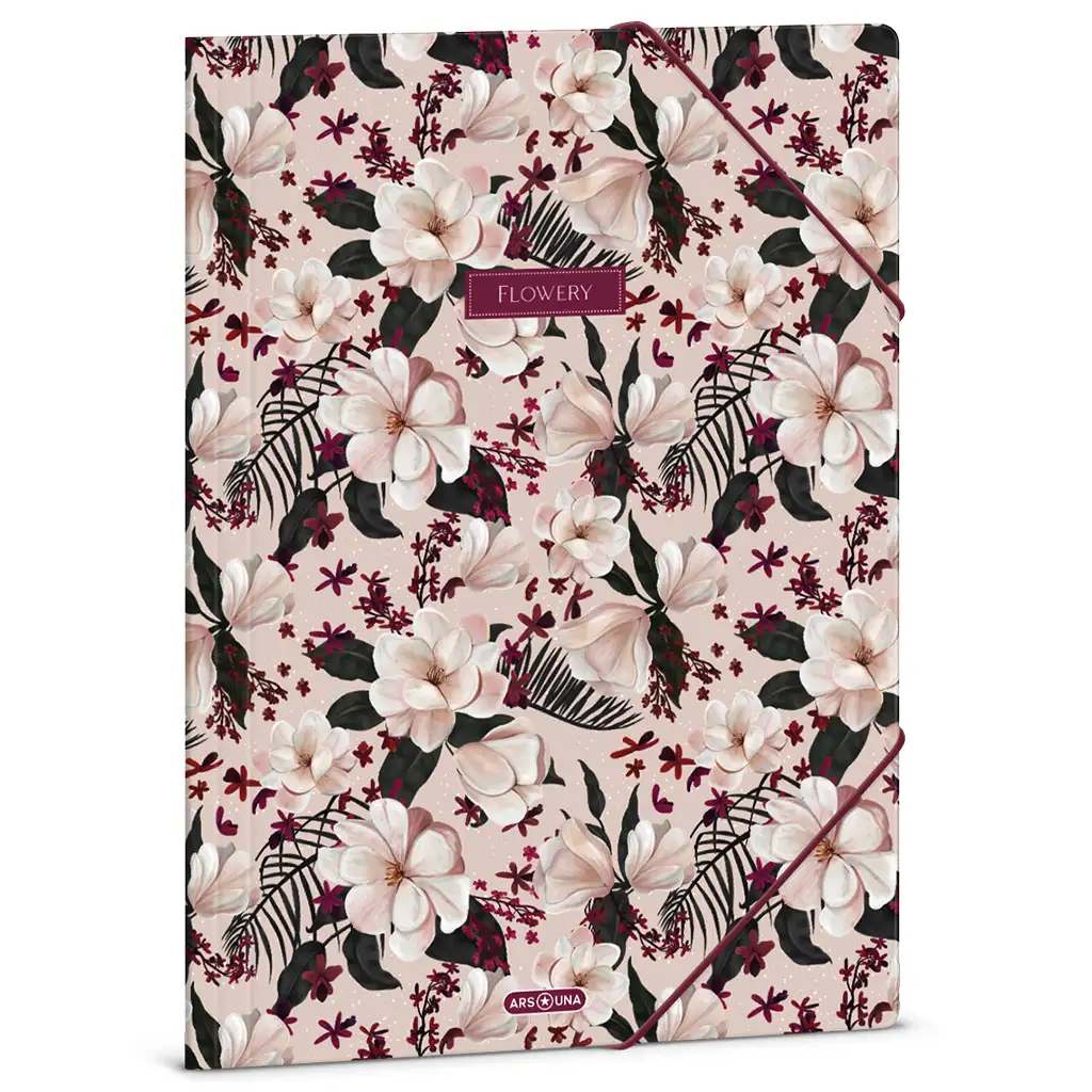 Ars Una: Flowery Pink цветна папка с ластик A/4 изображение 1