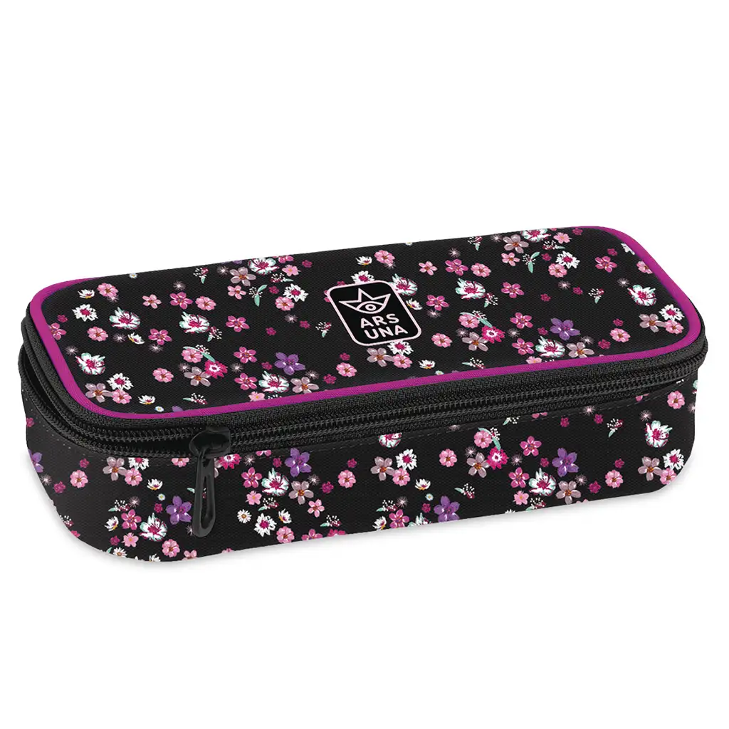 Ars Una: Pearl Blossom Black цветен тийнейджърски несесер 22,5x6x11,5cm изображение 1
