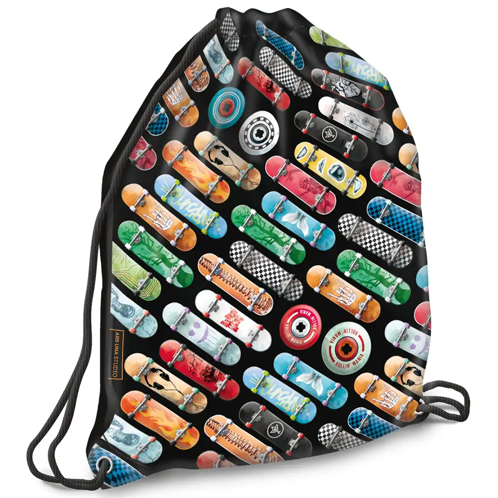 Ars Una: Rollin Mania скейтборд шарка черен спортен сак 32x42cm изображение 1
