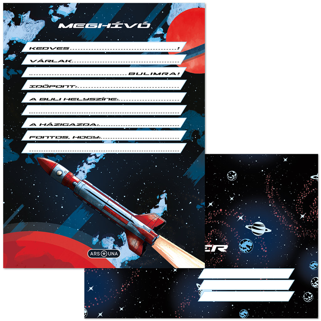 Ars Una: Space explorer комплект с 10 покани и пликове изображение 1