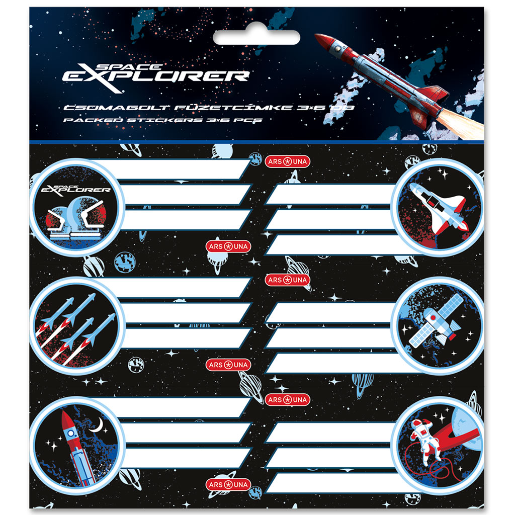 Ars Una: Space explorer опакован етикет за тетрадки 3x6 бр изображение 1