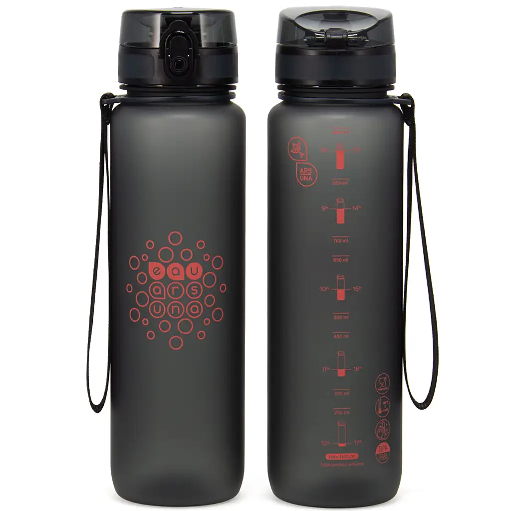 Ars Una: Тъмен сив BPA-безопасен мотивационен бутилка 1000ml изображение 2