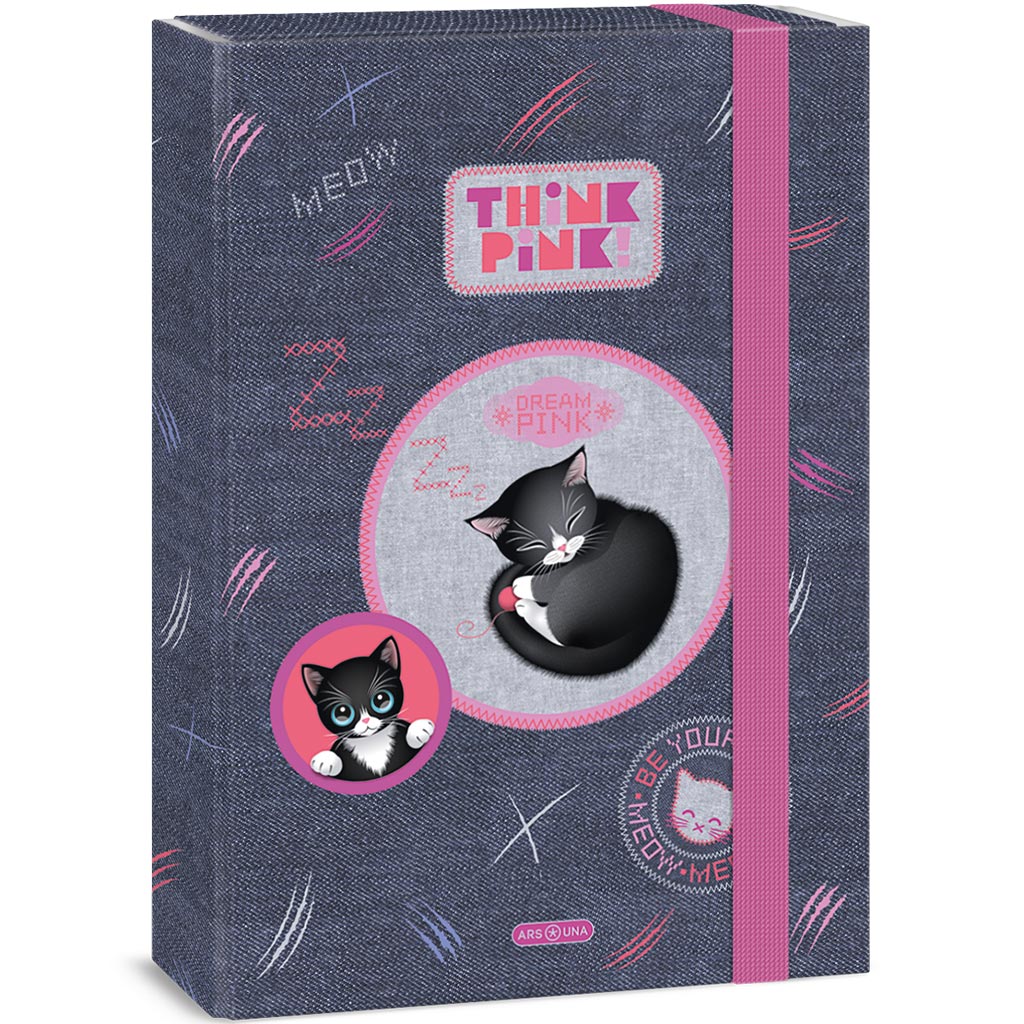 Ars Una: Think Pink сладък котешки тетрадник A/4 изображение 1