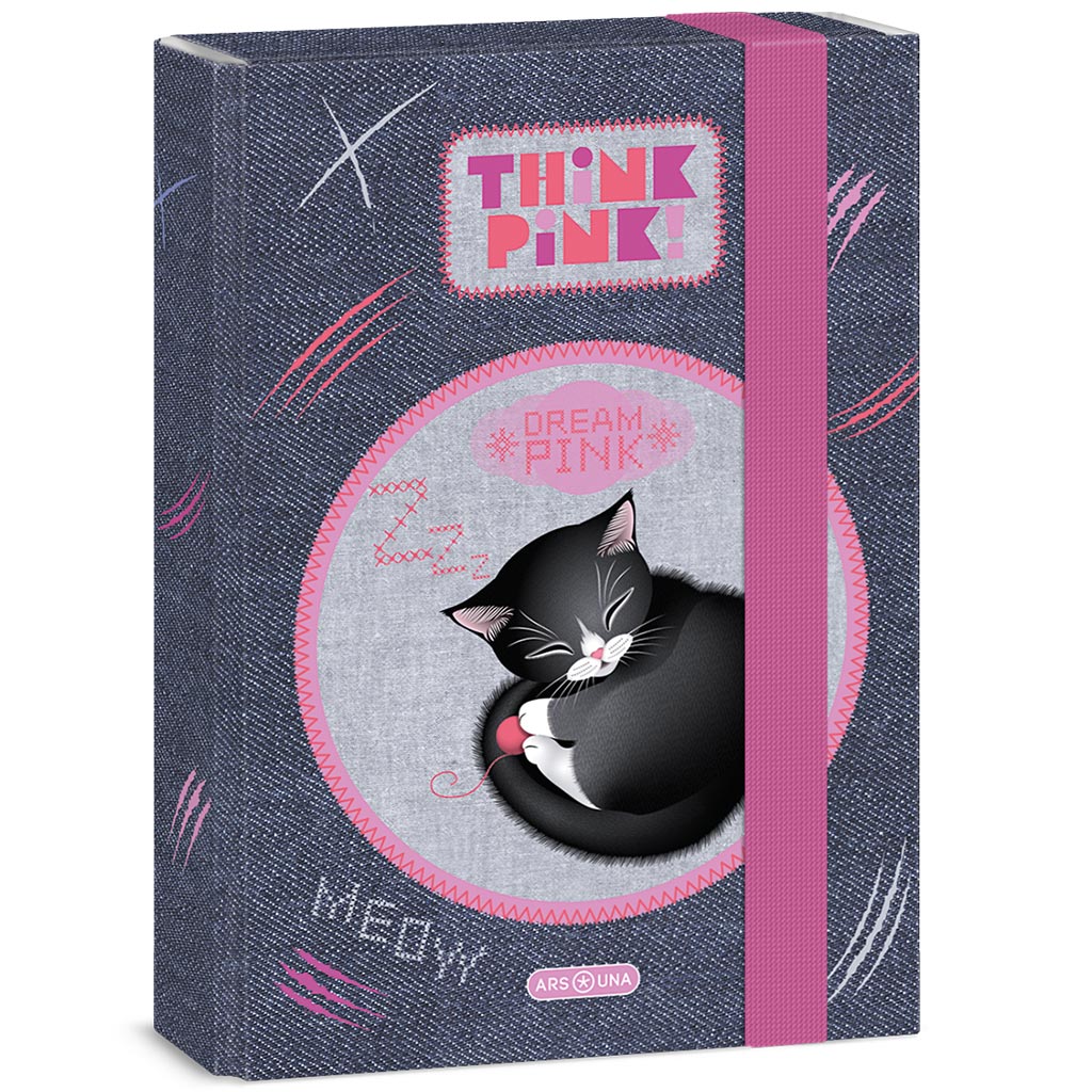 Ars Una: Think Pink сладък котешки тетрадник A/5 изображение 1