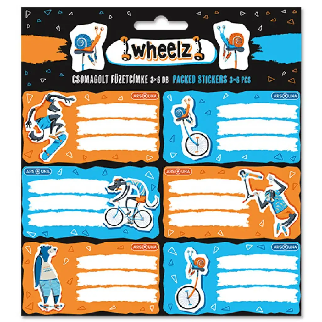 Ars Una: Wheelz опакован етикет за тетрадка 3x6бр. изображение 1