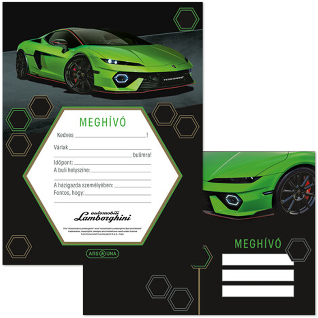 Ars Una: Зелена покана комплект с 10 броя с дизайн на Lamborghini изображение 1