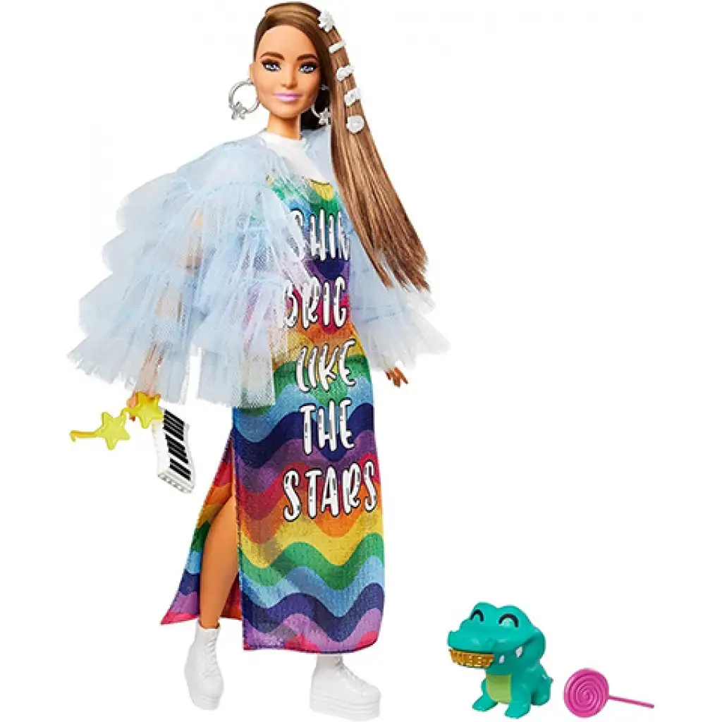 Барби: Екстравагантна кукла в дъгово облекло - Mattel изображение 2