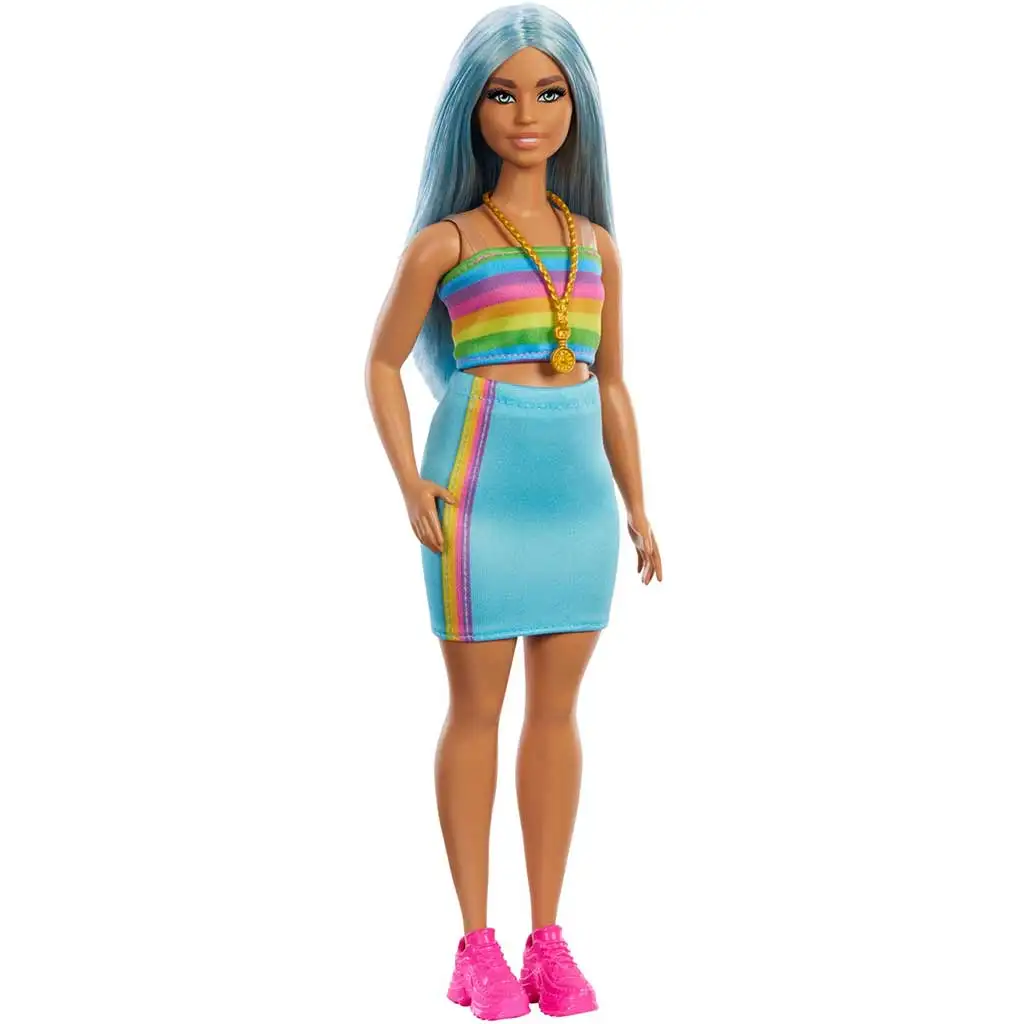 Барби: Кукла Fashionista в цветна райе рокля - Mattel изображение 2