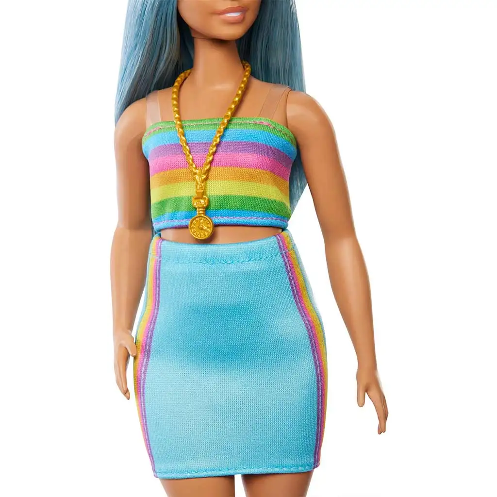 Барби: Кукла Fashionista в цветна райе рокля - Mattel изображение 5