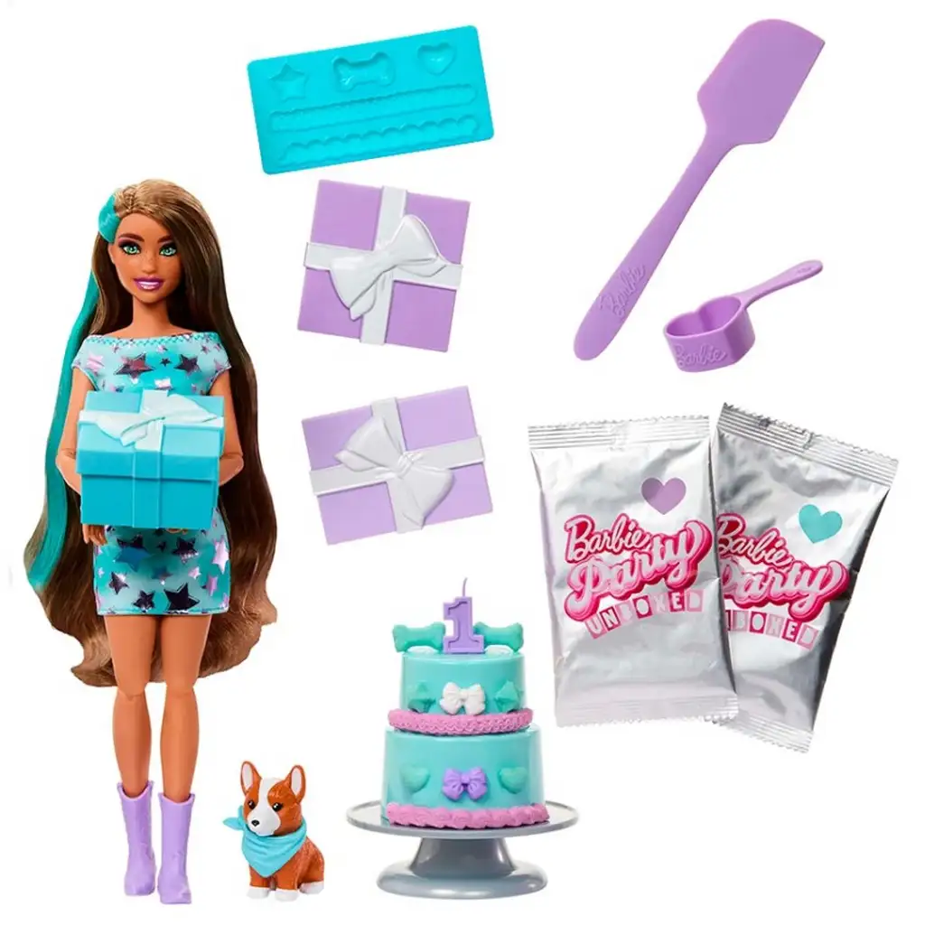 Барби: Парти Ревю изненада кукла с кученце Коргита - Mattel изображение 2