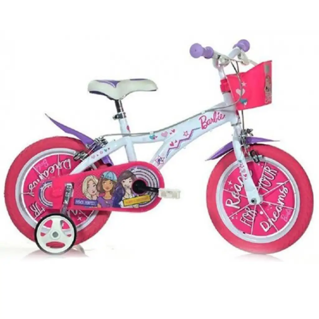 Барби розово-бяло детско колело размер 12 - велосипед Dino Bikes изображение 1