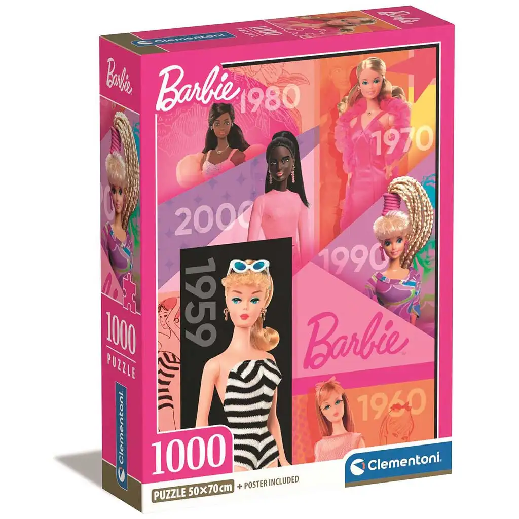 Barbie 65 години 1000 части Компактна пъзел 50x70см - Clementoni изображение 1