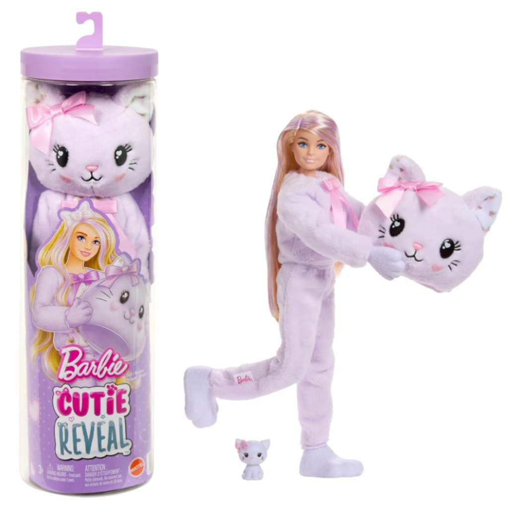 Barbie: Cutie Reveal изненадваща кукла - Котка - Mattel изображение 1