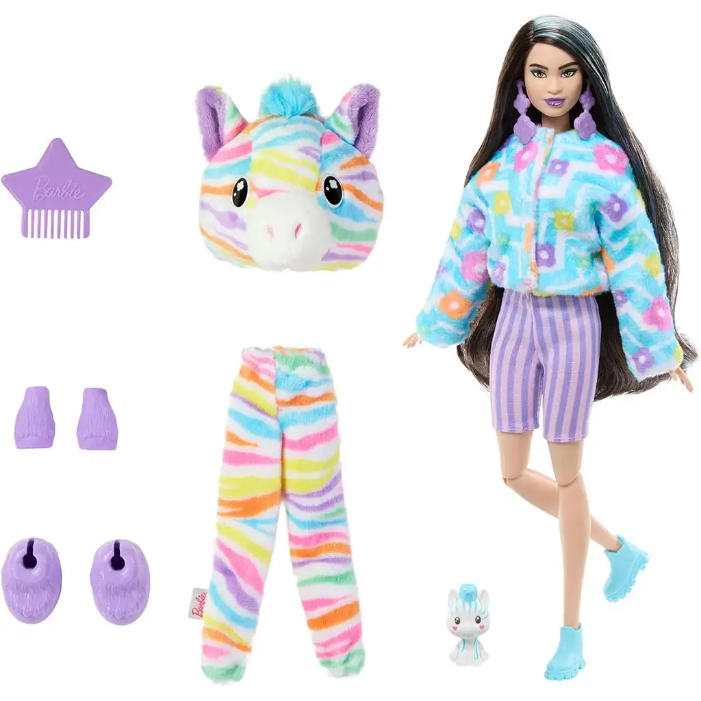 Barbie: Cutie Reveal Изненада кукла - Зебра - Mattel изображение 3