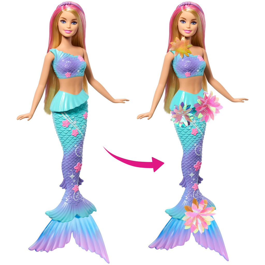 Barbie Dreamtopia: Цветен магически русалка кукла - Mattel изображение 2
