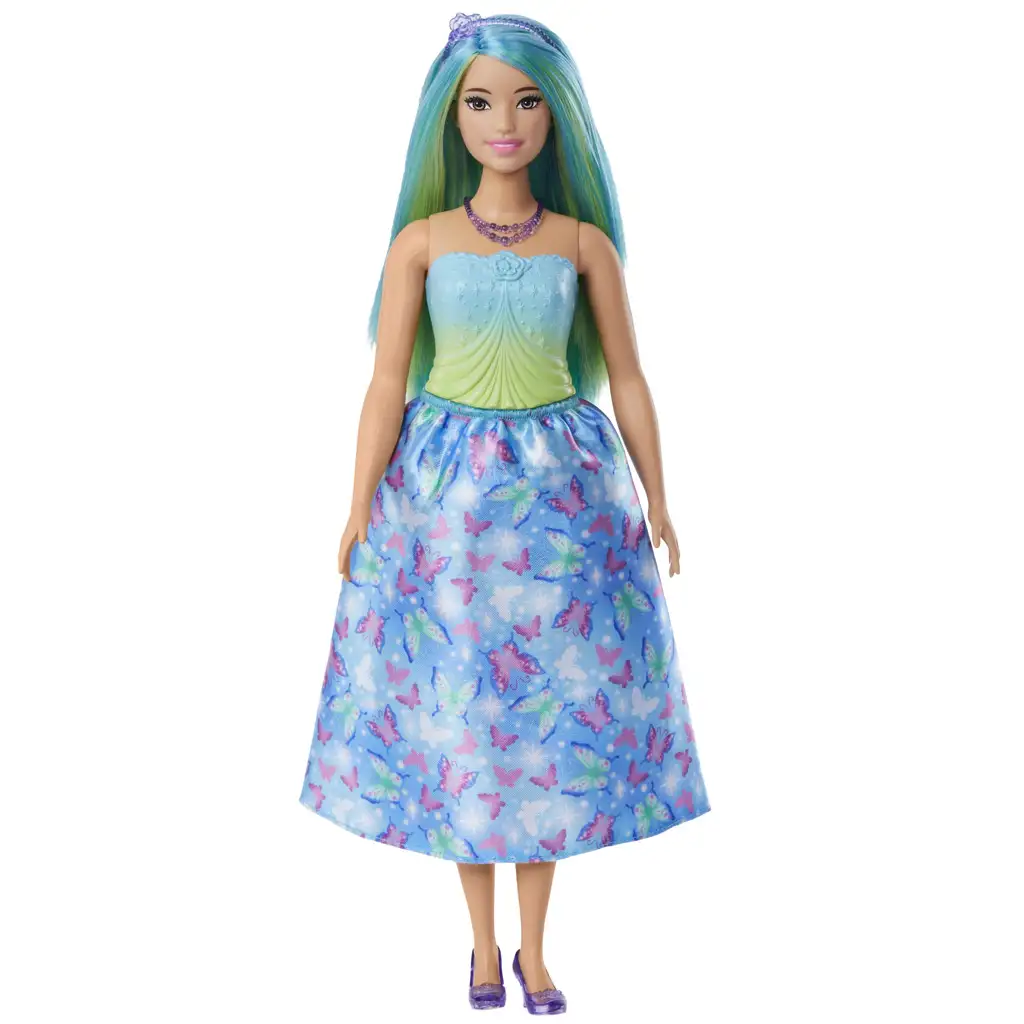 Barbie Dreamtopia: Принцеса кукла в синя рокля с пеперуди - Mattel изображение 2