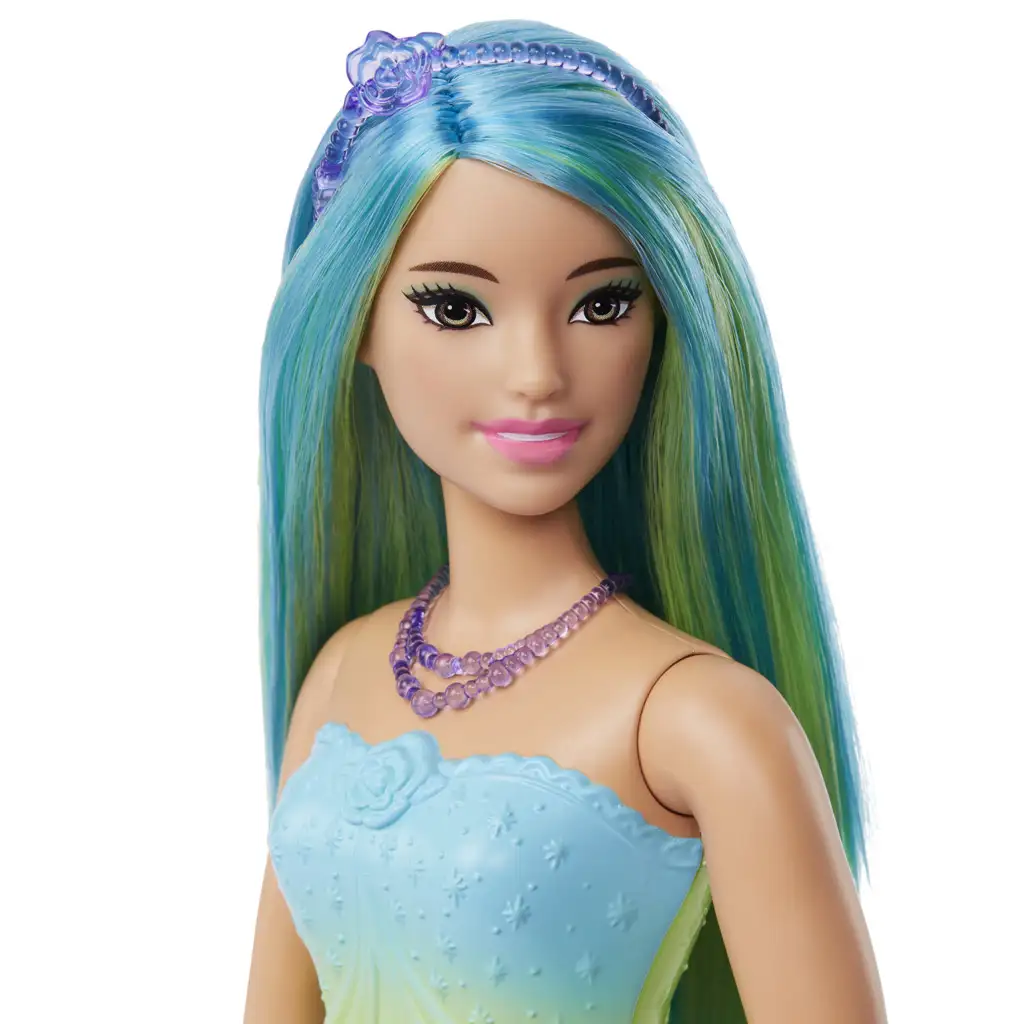 Barbie Dreamtopia: Принцеса кукла в синя рокля с пеперуди - Mattel изображение 3