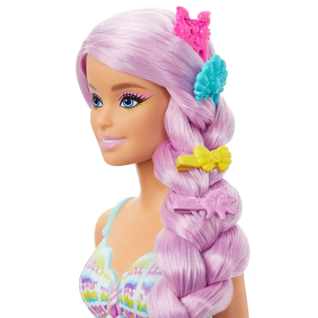 Barbie Dreamtopia: Вълшебна прическа русалка кукла 2024 - Mattel изображение 4