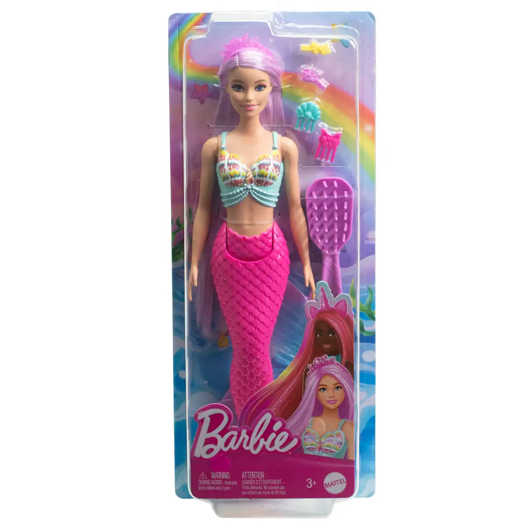Barbie Dreamtopia: Вълшебна прическа русалка кукла 2024 - Mattel изображение 6