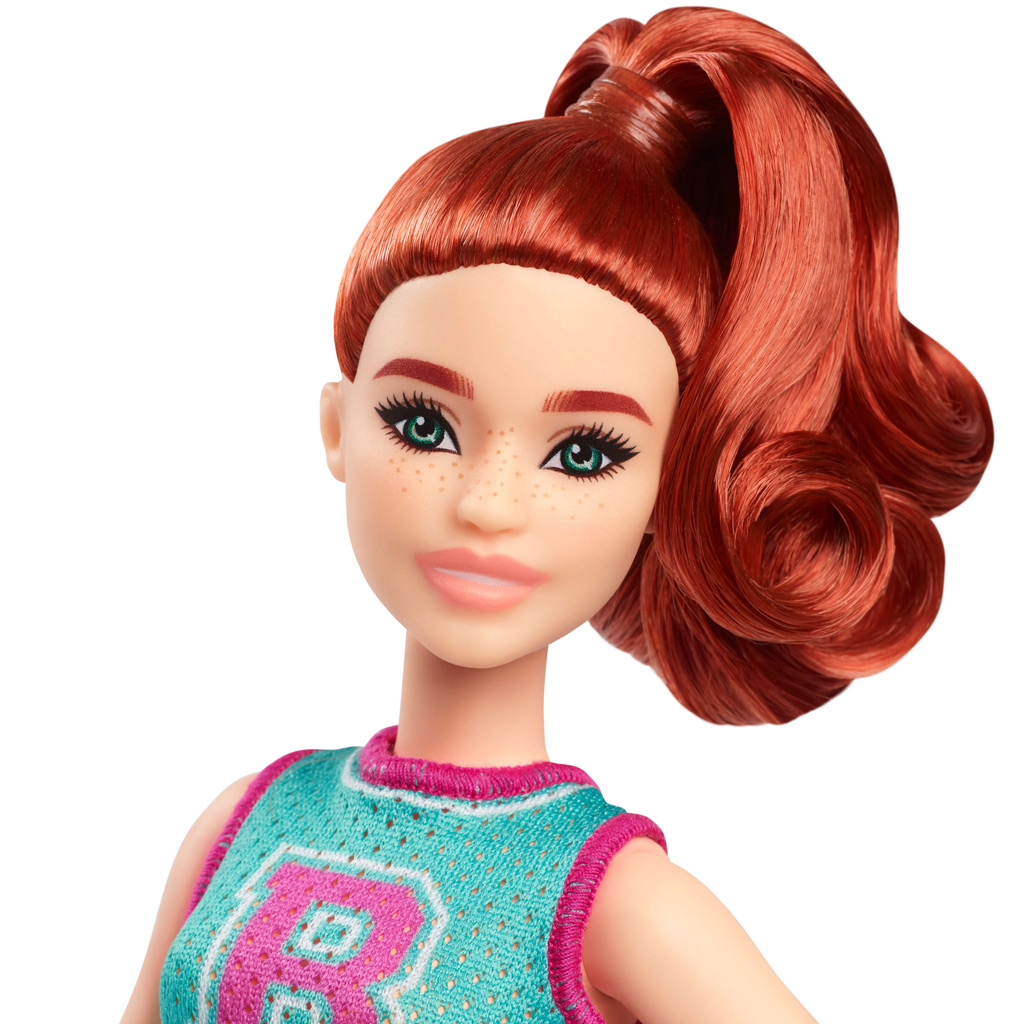 Barbie Fashionista стилна кукла с червена коса в лилава пола - Mattel изображение 3