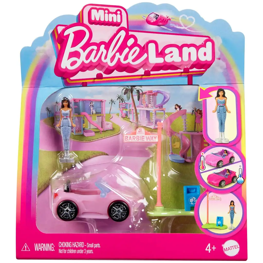 Barbie: Мини BarbieLand превозни средства - Мечтан автомобилен комплект - Mattel изображение 1