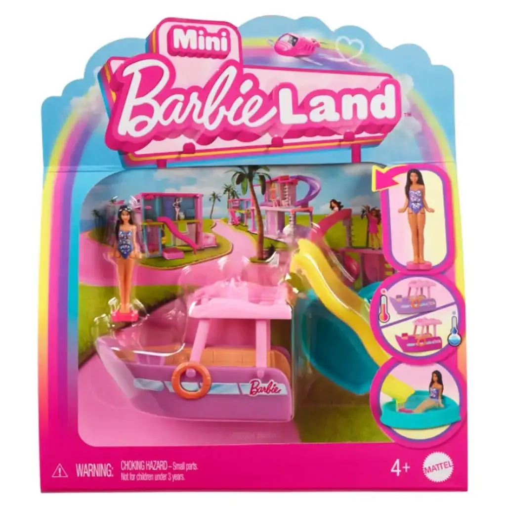 Barbie: Мини BarbieLand превозни средства - Сет за мечтана лодка - Mattel изображение 1