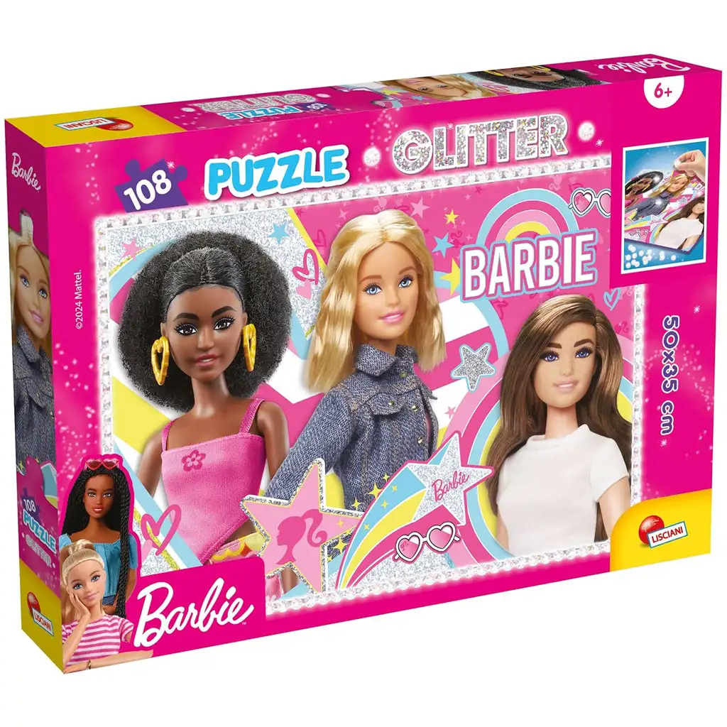 Barbie най-добри приятелки 108бр. блестящ пъзел 50x35см - Lisciani изображение 1