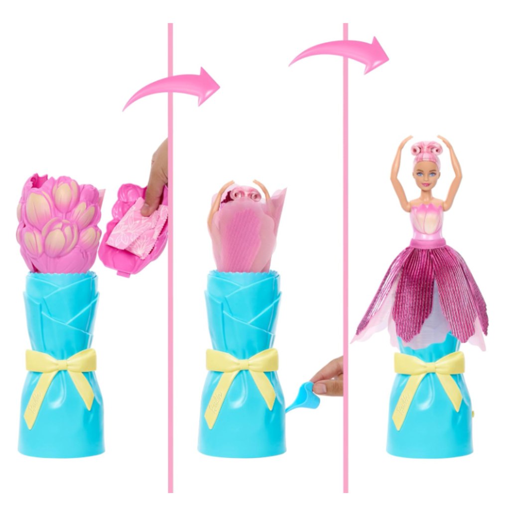Barbie Reveal: Цветна магия изненада кукла - Лале - Mattel изображение 3