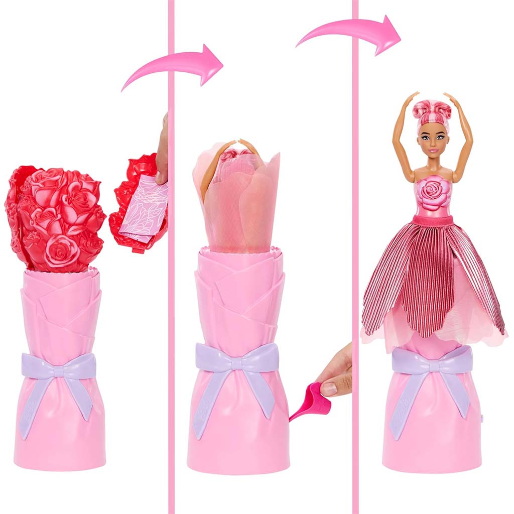 Barbie Reveal: Цветна магия изненада кукла - Роза - Mattel изображение 3