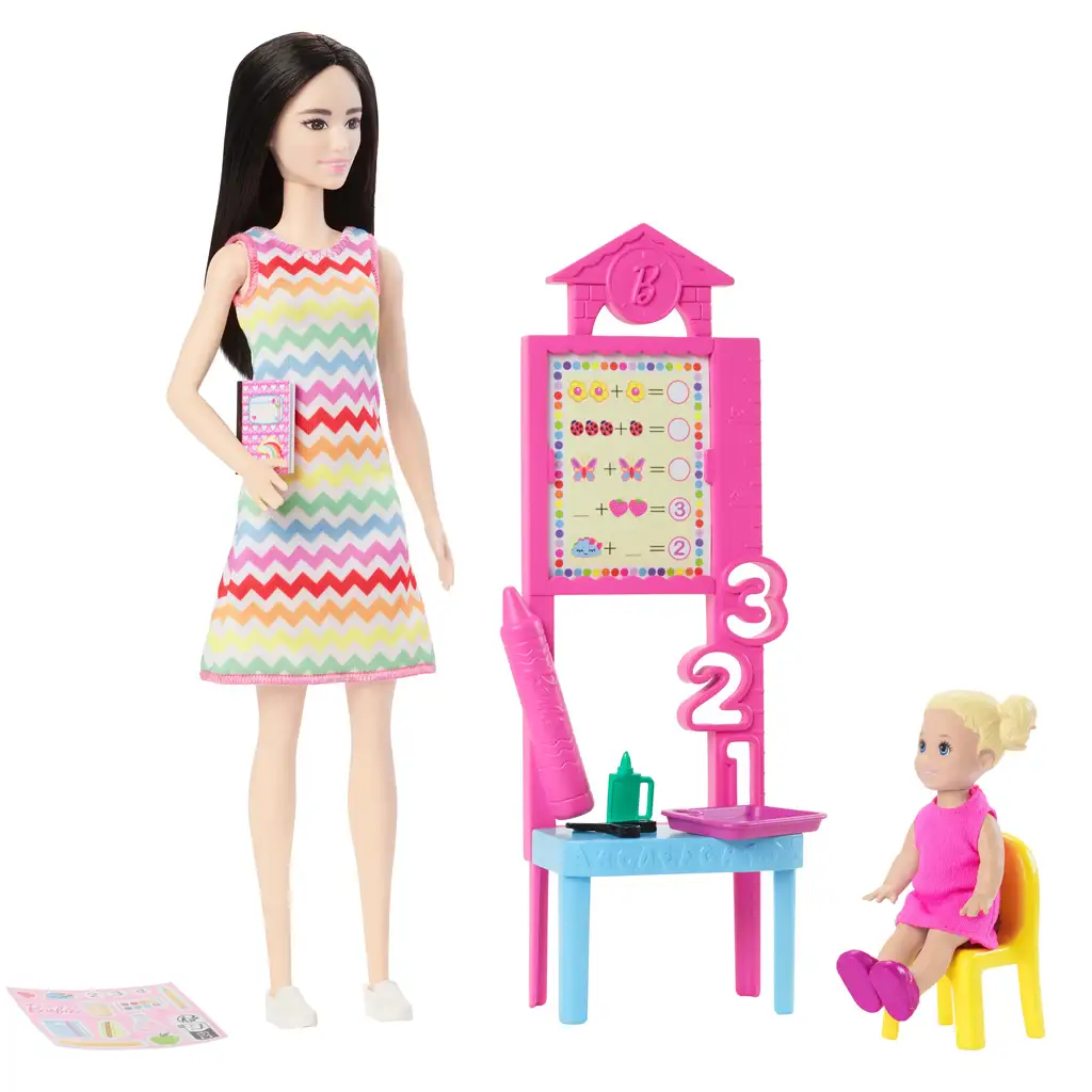 Barbie учителка кариера кукла комплект с малко дете с руса коса - Mattel изображение 3