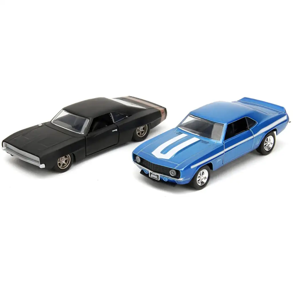 Бързи и яростни: 1969 Chevrolet Camaro и 1968 Dodge Charger Widebody комплект от 2 броя 1/32 мащаб - Jada Toys изображение 6