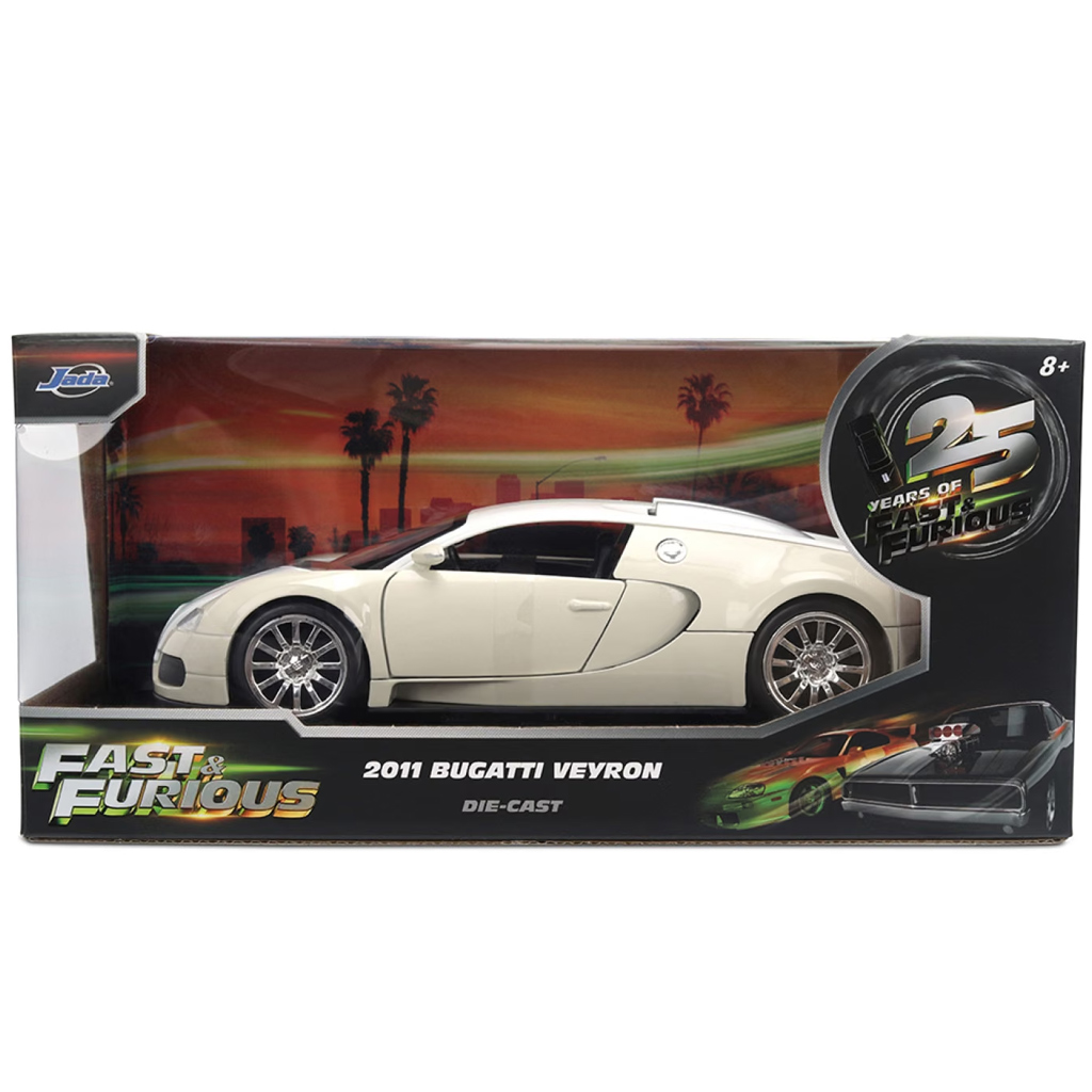 Бързи и яростни: 2011 Bugatti Veyron метален автомобилен модел 1/24 - Jada Toys изображение 1
