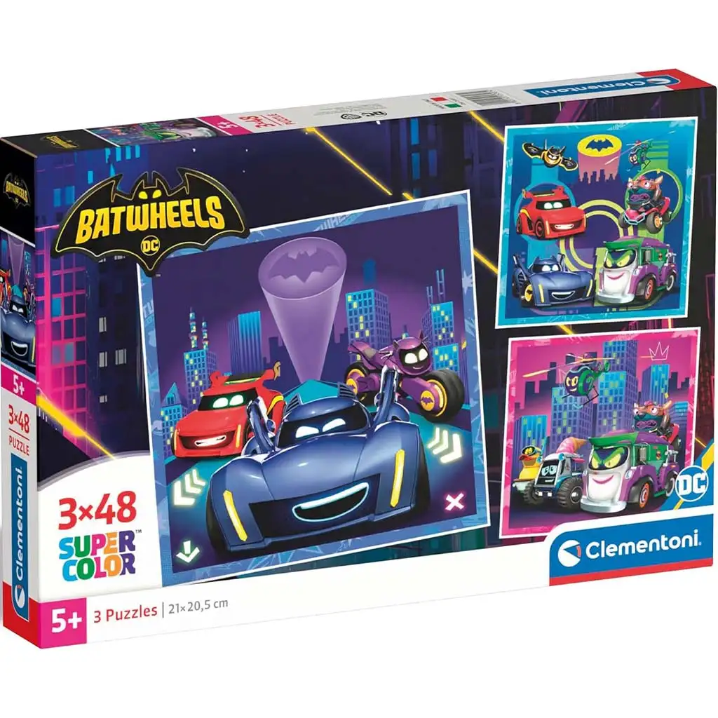 Batwheels 3x48бр. Supercolor пъзел - Clementoni изображение 1