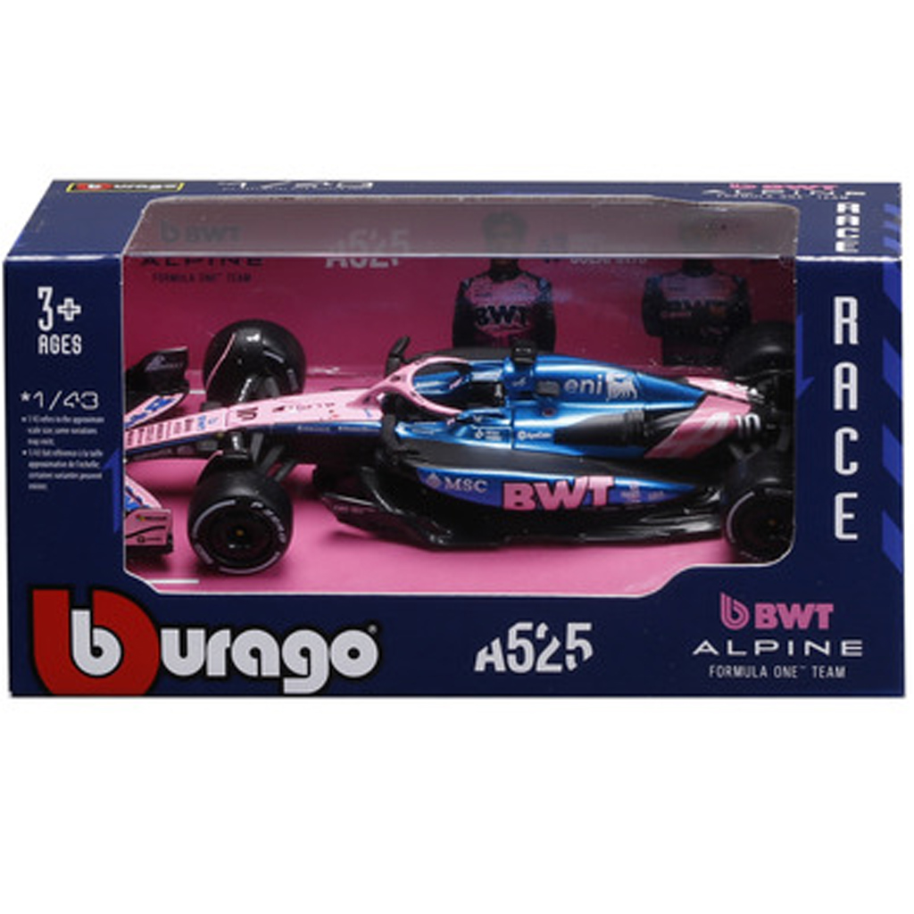 Bburago: Alpine A525 Gasly F1 (2025) състезателен автомобил метален автомобилен модел 1/43 (Пиер Гасли #10) изображение 1