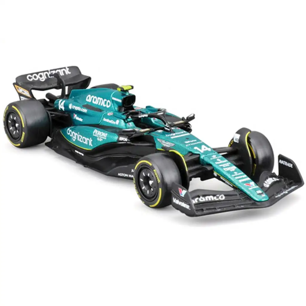 Bburago: Aston Martin AMR23 F1 състезателен автомобил метален автомобилен модел 1/43 (Фернандо Алонсо #14) изображение 2