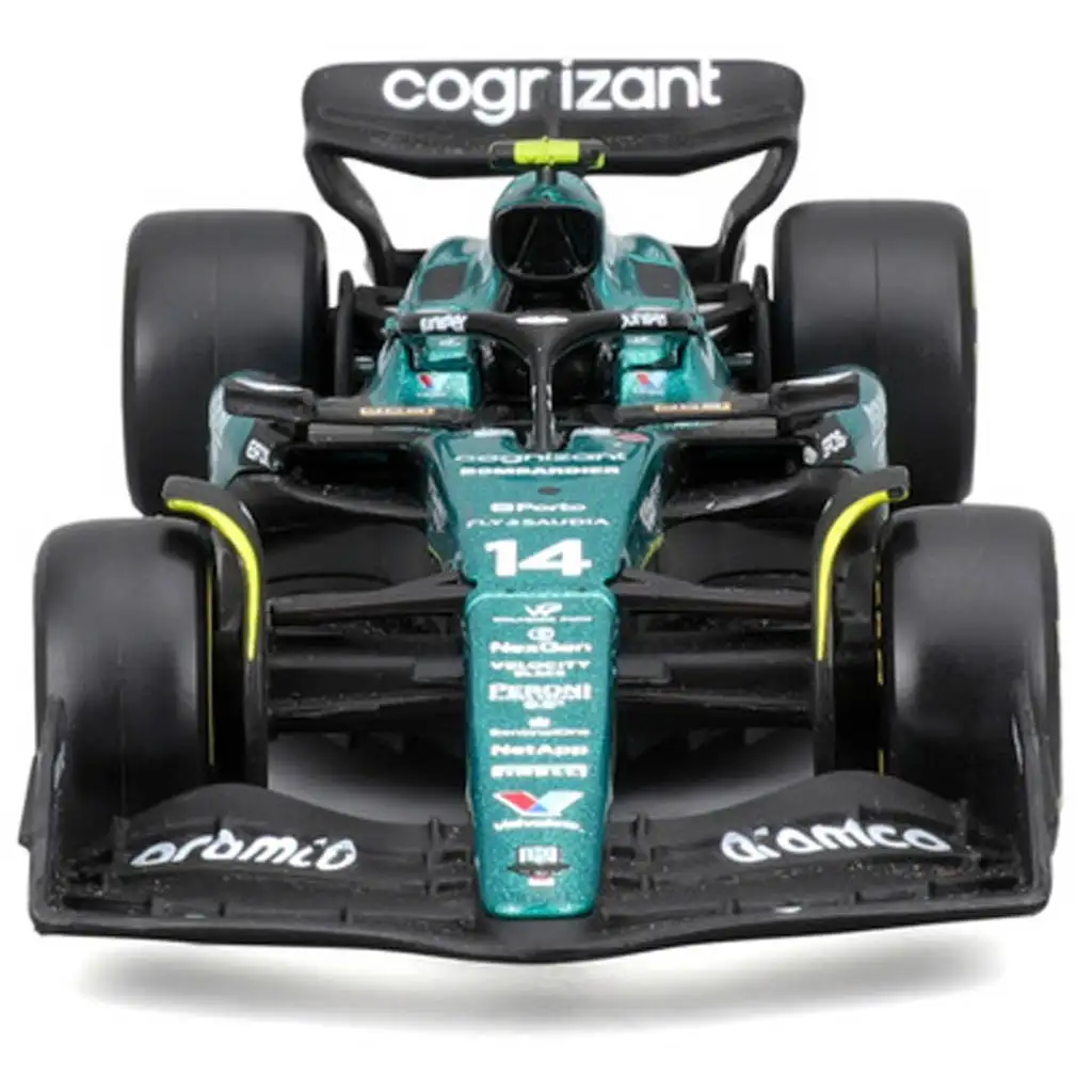 Bburago: Aston Martin AMR23 F1 състезателен автомобил метален автомобилен модел 1/43 (Фернандо Алонсо #14) изображение 3