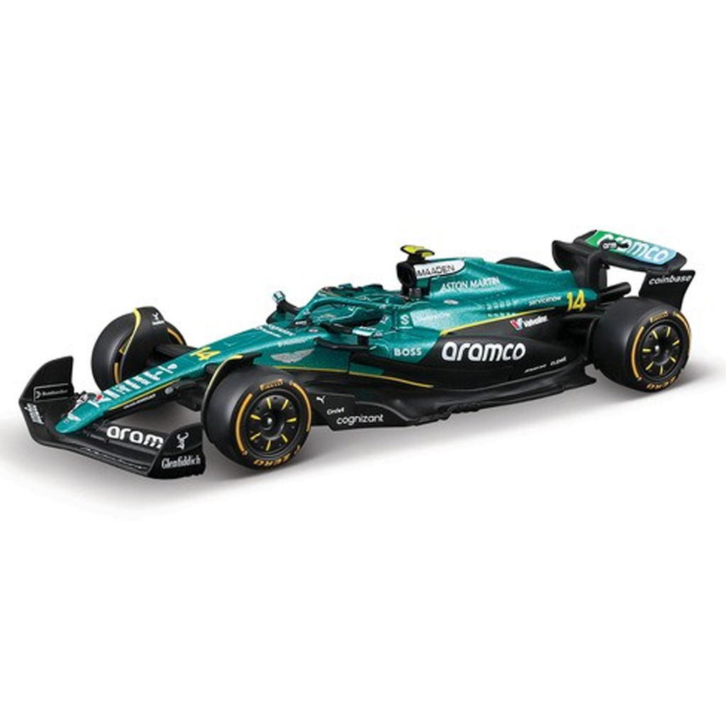 Bburago: Aston Martin AMR25 Alonso F1 състезателен автомобил метален автомобилен модел 1/43 (Фернандо Алонсо #14) изображение 1