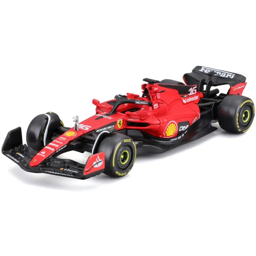 Bburago: Ferrari SF23 F1 състезателен автомобил метален автомобилен модел 1/43 (Шарл Леклер #16) изображение 1