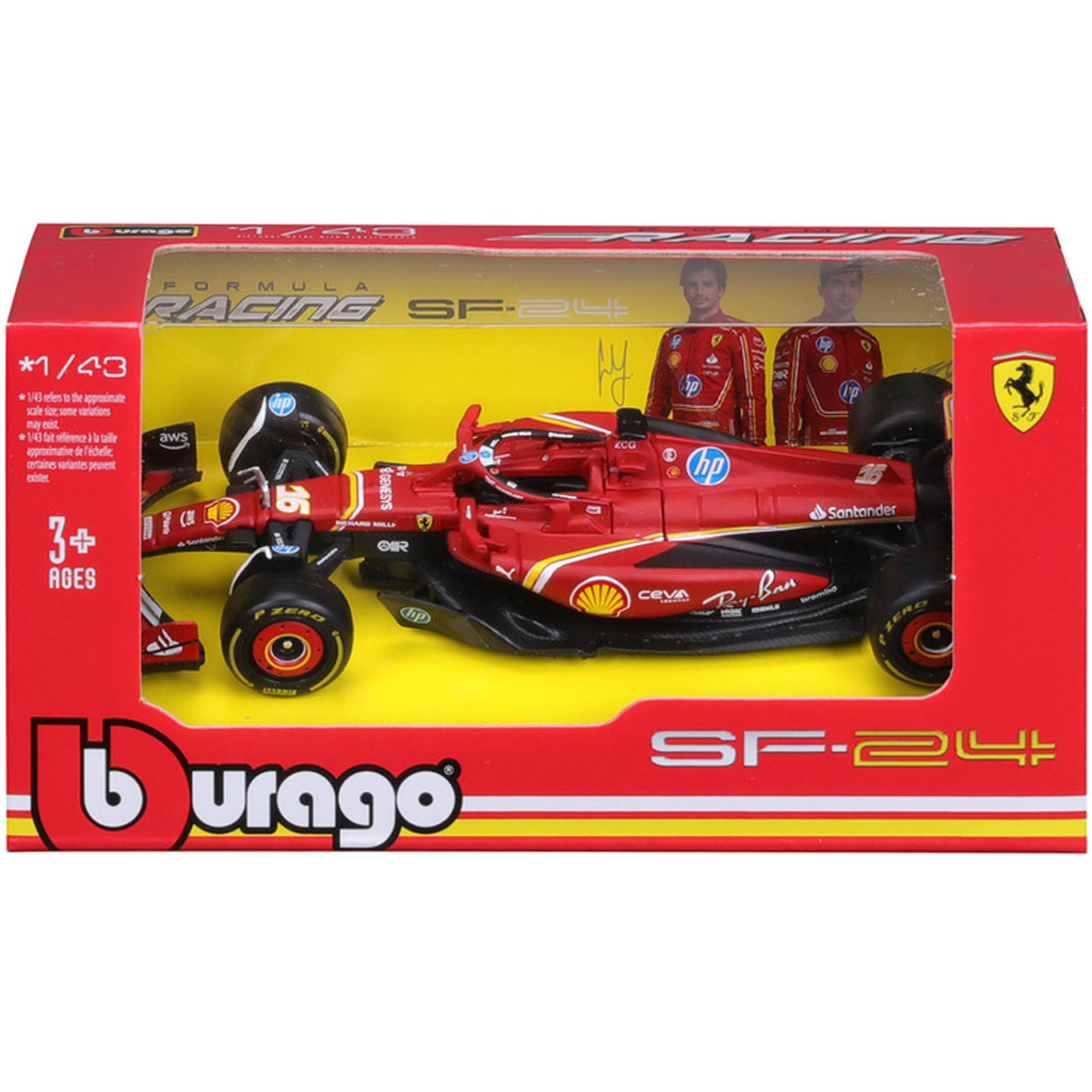 Bburago: Ferrari SF24 F1 състезателен автомобил метален автомобилен модел 1/43 изображение 1