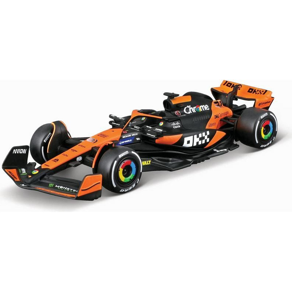 Bburago: McLaren MCL38 Miami Grand Prix 2024 F1 състезателен автомобил метален автомобилен модел 1/43 (Оскар Пиастри #81) изображение 2