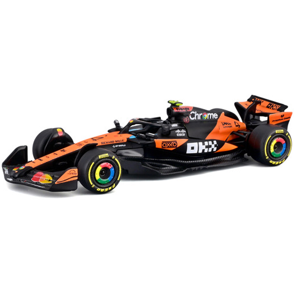 Bburago: McLaren MCL39 Норис F1 (2025) състезателен автомобил метален автомобилен модел 1/64 (Ландо Норис #4) изображение 2