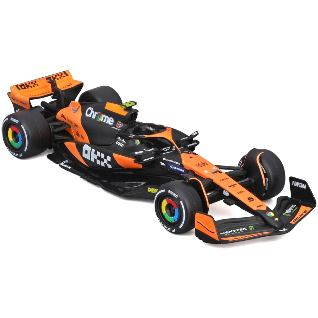 Bburago: McLaren Racing MCL38 (2024) F1 състезателен автомобил метален автомобилен модел 1/43 (Ландо Норис #4) изображение 2