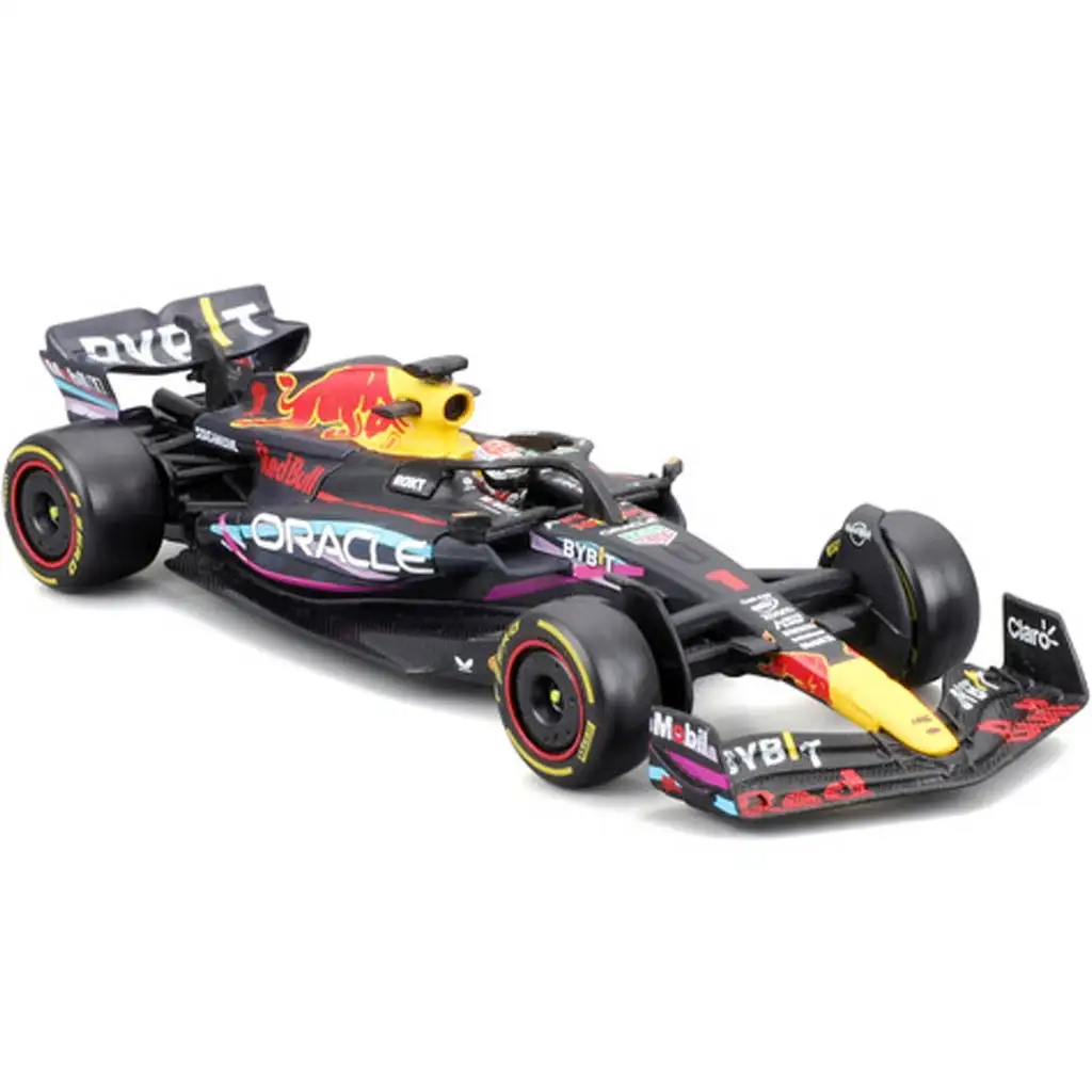 Bburago: Red Bull RB19 F1 състезателен автомобил метален автомобилен модел 1/43 (Макс Верстапен #1, специално издание Маями GP, с каска) изображение 2