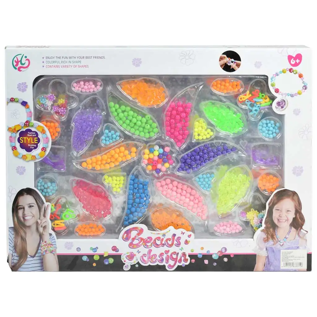 Beads Design: Комплект за изработка на бижута с 500+ цветни и блестящи мъниста изображение 1